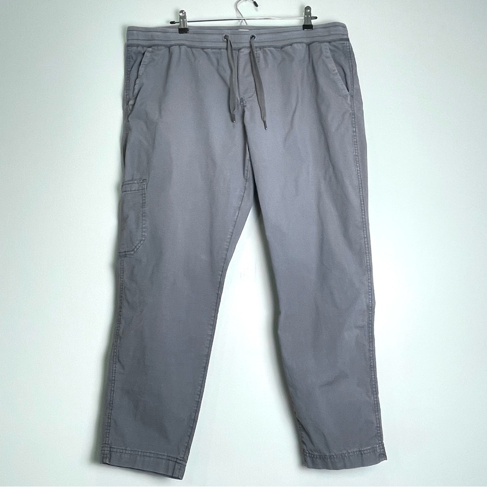 L.L. BEAN Women's Cargo Pants Gray Elastic Drawstring Waist Stretch Size XL
